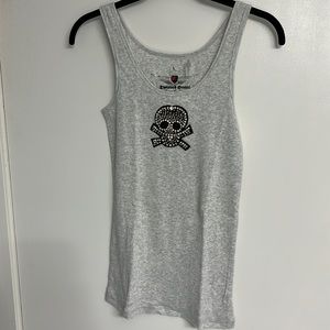 Twisted Heart tank with embellished skull patch